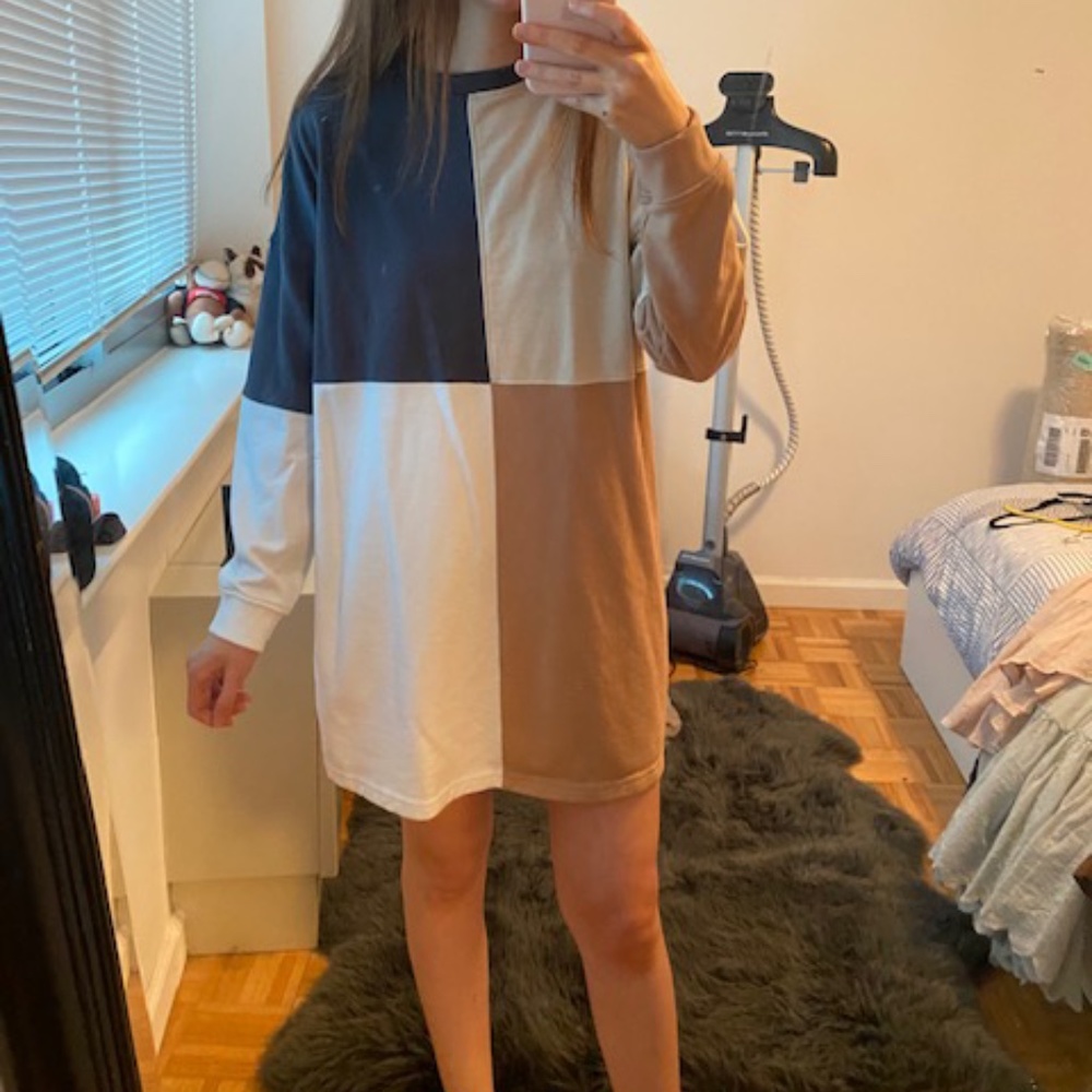 Missguided Patchwork Sweatshirt Dress